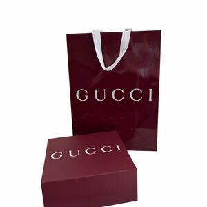 Gucci Burgundy Gift Bag and Box Set
